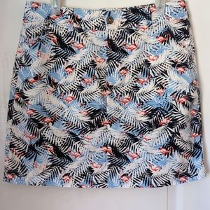 🦩 Christopher & Banks Tropical Palm Flamingo Skort. Size 10.